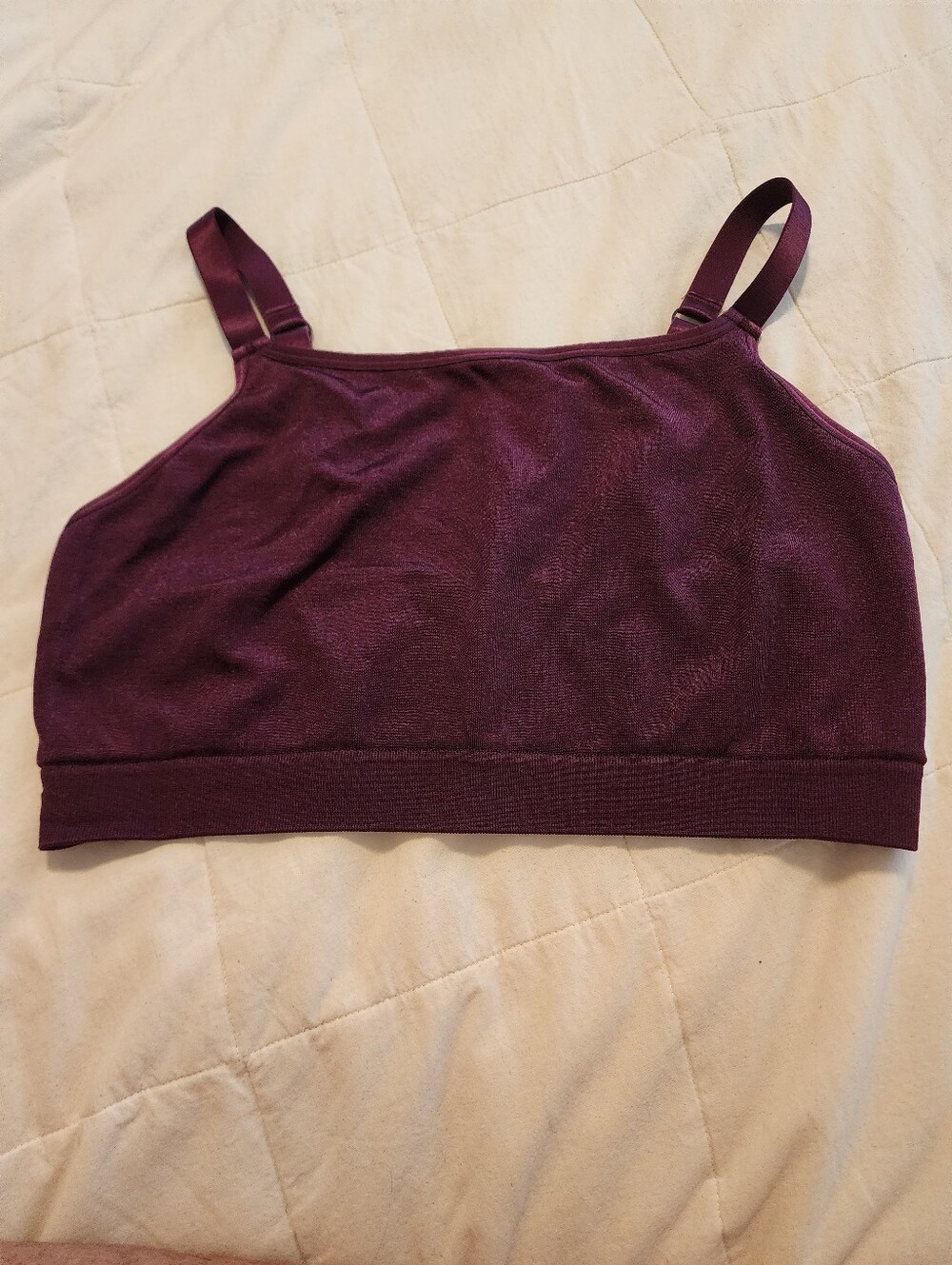 Cacique Metallic Plum Seamless Bralette Intimates NWOT 22/24 Layering